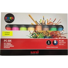 Uni-Ball Posca Pc-8k Su Bazlı Markör 7+1, 8 mm - Florasan Renkler