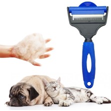 Buffer Profesyonel Ergonomik Saplı Çift Taraflı Evcil Hayvan Pet Kedi Köpek Fırçası Tarak ve Tırmık