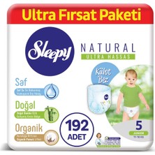 Sleepy Natural Külot Bez 5 Numara Junior Ultra Fırsat Paketi 11 - 18 kg 192 Adet