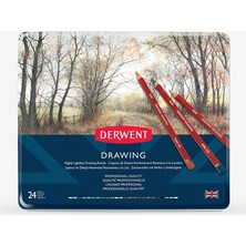 Derwent : Drawing : Yağlı Çizim Kalem Seti : 24 Renk Metal Kutu