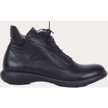 Bueno Shoes Deri Siyah Kadın Düz Bot