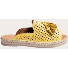 Bueno Shoes Deri Sarı Kadın Düz Terlik