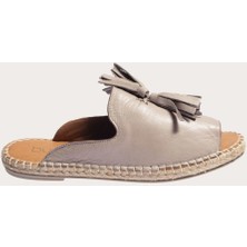 Bueno Shoes Deri Gri Kadın Düz Terlik