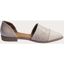 Bueno Shoes Deri Gri Kadın Düz Babet