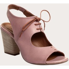 Bueno Shoes Deri Gül Kurusu Kadın Topuklu Sandalet