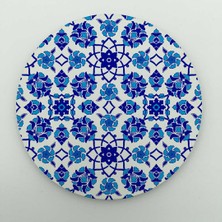 Beyaz Martı 6'lı Bardak Altı Mavi Çini Desenli Uv Baskılı 5mm Mdf