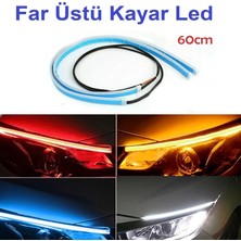 Auto Ampulance Selamlamalı Kayar LED Ince Far Içi Far 60 cm - Renk Seçenekli