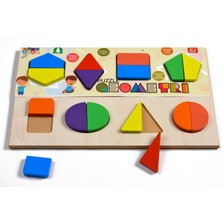 Türk Toys Ahşap Puzzle 2'si 1 Arada Set Geometri-Sayılar