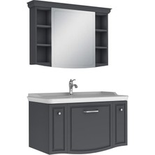 Kale Arte+ 100 cm Banyo Dolabı Takımı Mat Antrasit (Krom Kulp)