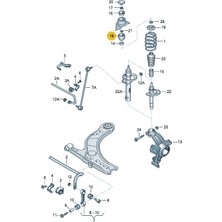 İlkay Otomotiv Golf 4 Bora A3 Toledo Ön Amörtisör Üst Takozu Bilyali [1J0412331C[