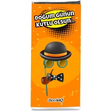 Chocolato Doğum Günün Kutlu Olsun 2 100 gr Bitter Tablet Çikolata