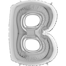 Partijet B Harf Grabo Gümüş Folyo Balon 102 cm