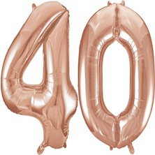 Partijet 40.yaş Folyo Balon Seti Rose Gold 40 cm