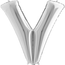 Partijet V Harf Grabo Gümüş Folyo Balon 102 cm