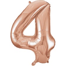 Partijet 4 Rakam Rose Gold Folyo Balon 40 cm