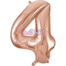 Partijet 4 Rakam Rose Gold Folyo Balon 40 cm