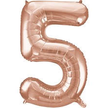Partijet 5 Rakam Rose Gold Folyo Balon 40 cm