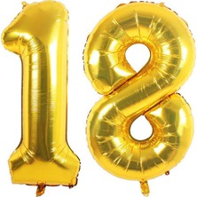 Partijet 18.yaş Folyo Balon Seti Altın 40 cm