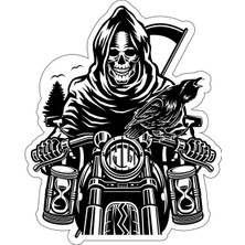 Sticker Atölyesi Kurukafa-Azrail-Rider Sticker - 13013