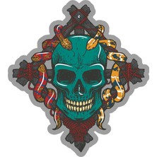 Sticker Atölyesi Kurukafa Yılan Skull Sticker - 13115