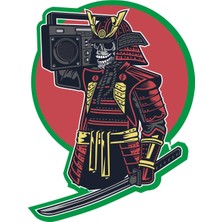 Sticker Atölyesi Kurukafa Samurai Müzik Sticker - 13014