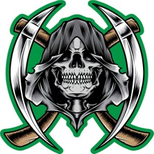 Sticker Atölyesi Kurukafa Azrail Skull Sticker - 13117