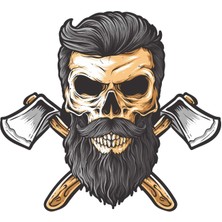 Sticker Atölyesi Kurukafa Skull Hipster Outdoor Sticker - 13116