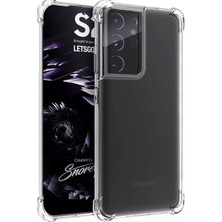 Gpack Samsung Galaxy S21 Ultra 5g Kılıf Antishock Koruma Sert Silikon+Full Nano Ekran Şeffaf