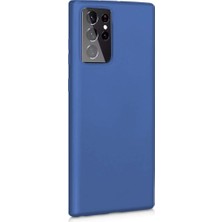 Gpack Samsung Galaxy S21 Ultra 5g Kılıf Premier Silikon+Full Ekran Koruyucu Lacivert