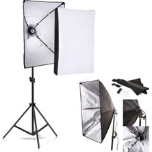 Deyatech  50 x 70 cm Softbox 2'li Sürekli Işık Seti Strobist Set Taşıma Çantalı 35 Watt Led Lambalı