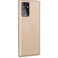 Casestreet Samsung Galaxy S21 Ultra 5g Kılıf Mat Soft Premier Silikon Gold