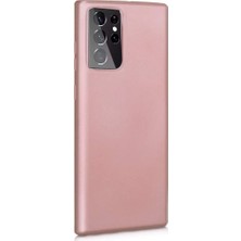 Casestreet Samsung Galaxy S21 Ultra 5g Kılıf Premier Silikon+Full Ekran Koruyucu Bronz
