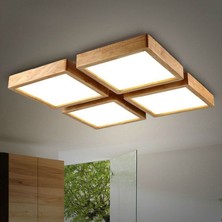 Wood Design World Ahşap Çerçeve Tavan LED Aydınlatma  Avize