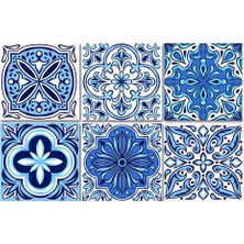 Kendinden Yapışkanlı Mavilim Desenli Pvc Karo 20X20 cm 6'lı Paket