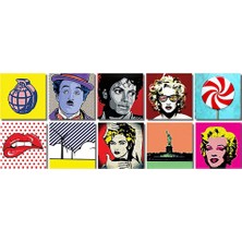 Kendinden Yapışkanlı Popart2 Desenli Pvc Karo 15X15 cm 10'lu Paket