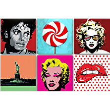 Kendinden Yapışkanlı Popart 2 Desenli Pvc Karo 20X20 cm 6'lı Paket