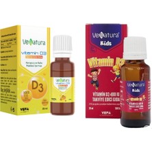 Venatura Vitamin D3 Takviye Edici Gıda 20 ml Damla + Çocuklar Için D3 Vitamini 400 Iu 20 ml Damla