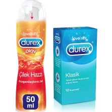 Durex Klasik Prezervatif 12'Li + Durex Çilekli Jel