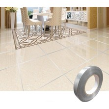 GoodSell Dekoratif Fayans Arası Şerit Bant 0.5 cm 50 Metre Kendinden Yapışkanlı Derz Bandı Gümüş
