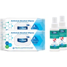 Deep Fresh Antiviral ve Antibakteriyel Islak Mendil 2 x 56 Yaprak & Sprey Dezenfektan 2 x 100 ml