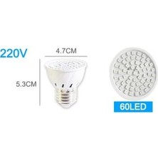 Profisher Tam Spektrum Bitki Büyütme 60 LED Lamba E27 Duy 220V Kapalı Mekan