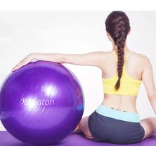 Leyaton 75 cm Pilates Topu Kalın Büyük Boy Pilates Topu Mor Renk+Pompa