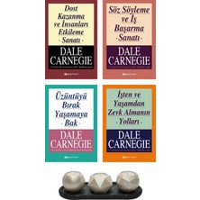Dale Carnegie 4 Set (Dost Kazanma ve Insanları Etkileme Sanatı - Üzüntüyü Bırak Yaşamaya Bak - Söz Söyleme ve Iş Başarma Sanatı - Işten ve Yaşamdan Zevk Almanın) + Betonsu Tasarım Tealight Mumluk Seti