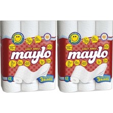 Maylo Üç Katlı Kağıt Havlu 24 Rulo (2 x 12)