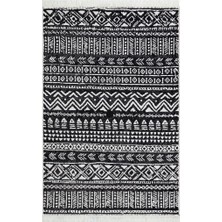 Eko Halı Arya Ar 03 Black Siyah Yıkanabilir Çift Taraflı Kilim