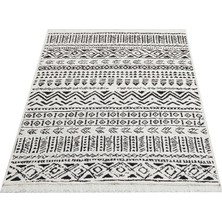 Eko Halı Arya Ar 03 Black Siyah Yıkanabilir Çift Taraflı Kilim