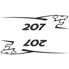Sticker Fabrikası Peugeot 207 2 Adet Takım Oto Sticker 00688