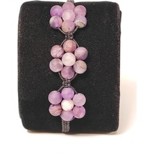 Taş Rüyası Mat Ametist 3'lü Çiçek Motifli Örme Bileklik