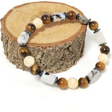 Taş Rüyası Ay Taşı Kaplangözü Kalsit Hematit Bileklik 8 mm