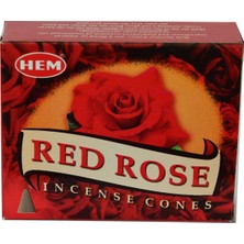 Hem Tütsü Kırmızı Gül Kokulu 10 Konik Tütsü - Red Rose